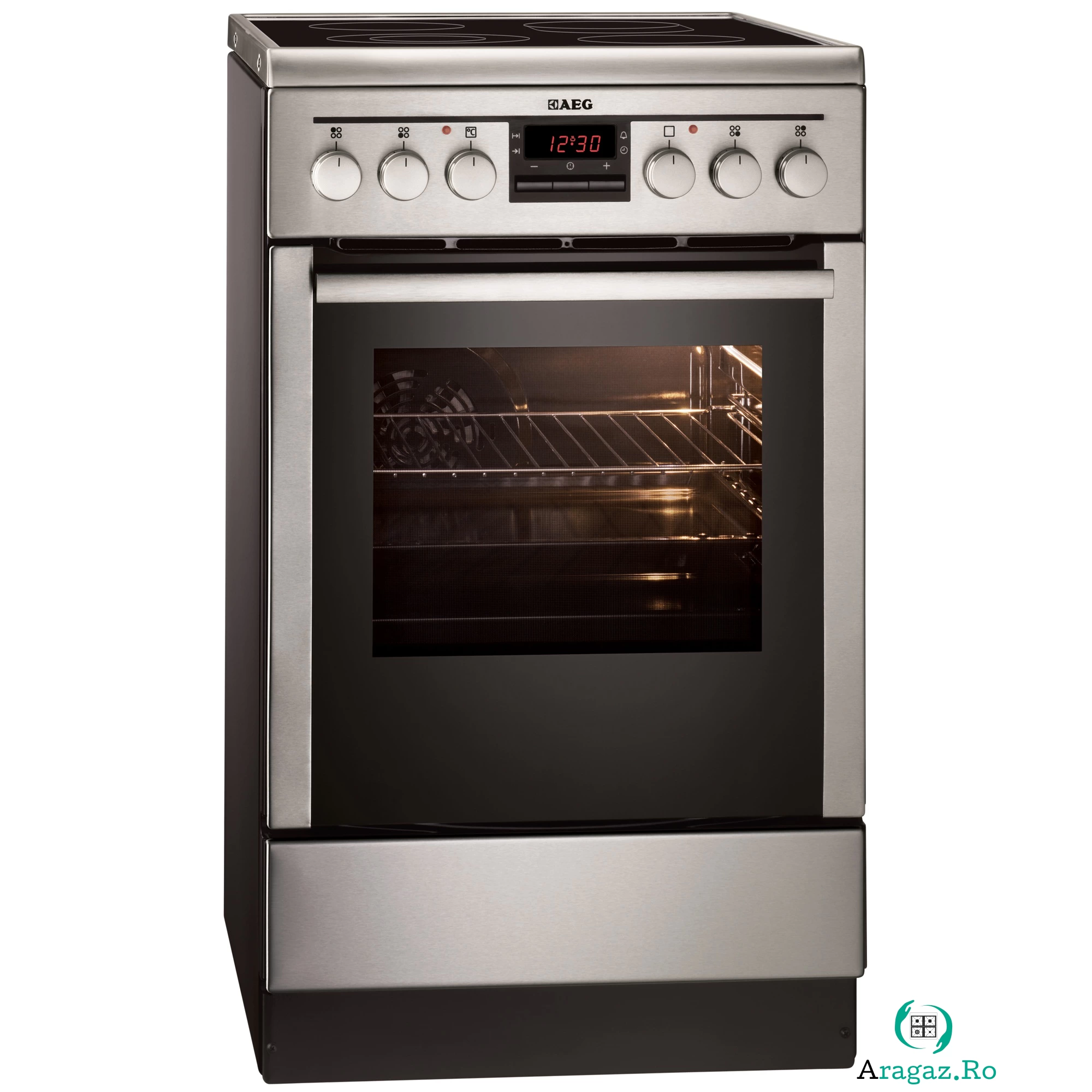 Aragaz AEG 47095VD-MN, Electric, 4 Zone de gatit, Grill, Inox