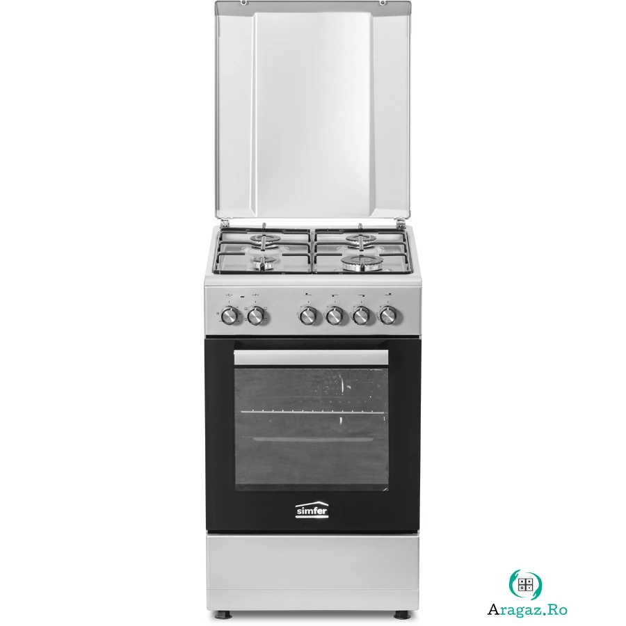 Simfer Simfer 5405SERGG Cooker, Gas hob, Electric oven, Width 50 cm, Mechanical control, Stainless steel