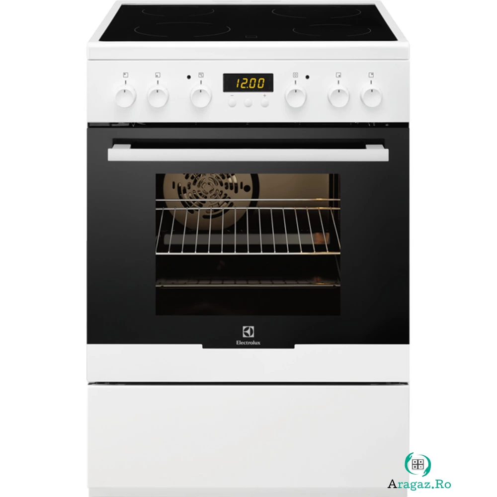Aragaz electric Electrolux EKC66700OW, Vitroceramic, Grill, Clasa A la 3,449.99 lei ron