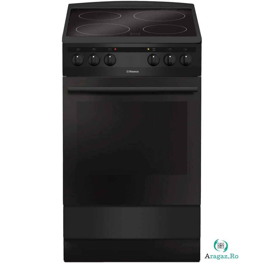 hansa Aragaz Hansa FCCM58088, Plita vitroceramica, 4 zone de gatit, Electric, Grill, Indicator caldura reziduala, Clasa A, 50 cm, Negru la 1,807.99 lei ron