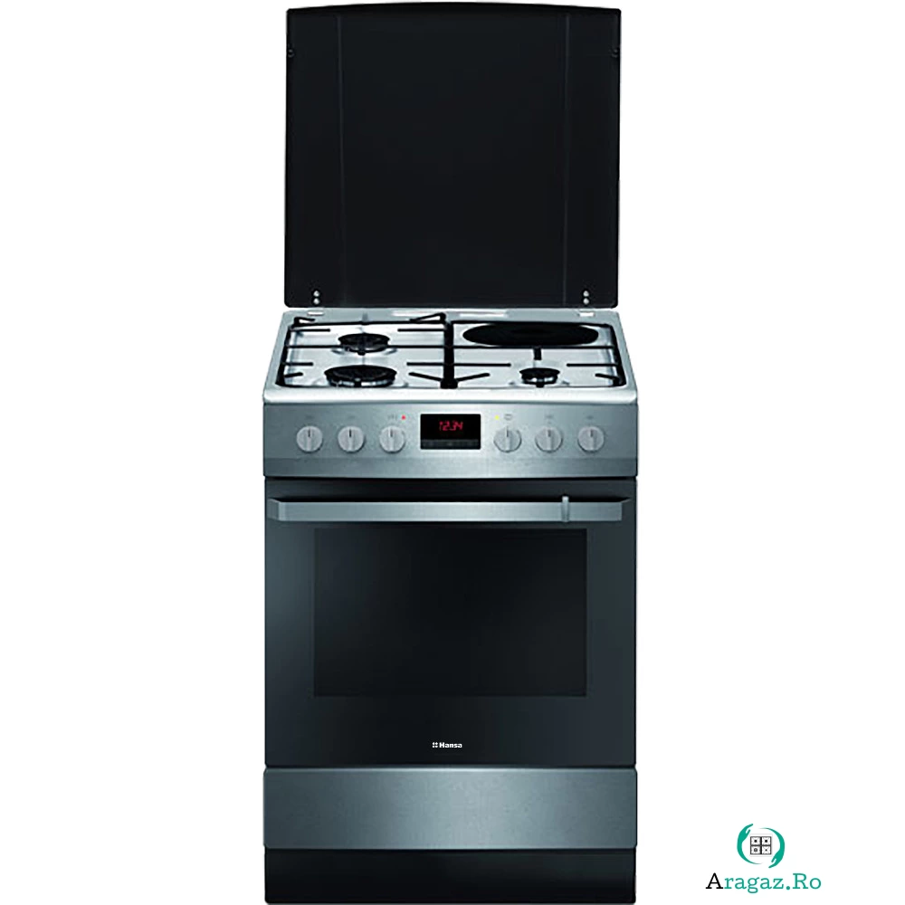 Aragaz mixt Hansa FCMX68209, Cuptor electric, Rotisor, Grill, 3 arzatoare, 1 zona de gatit la 2,179.99 lei ron