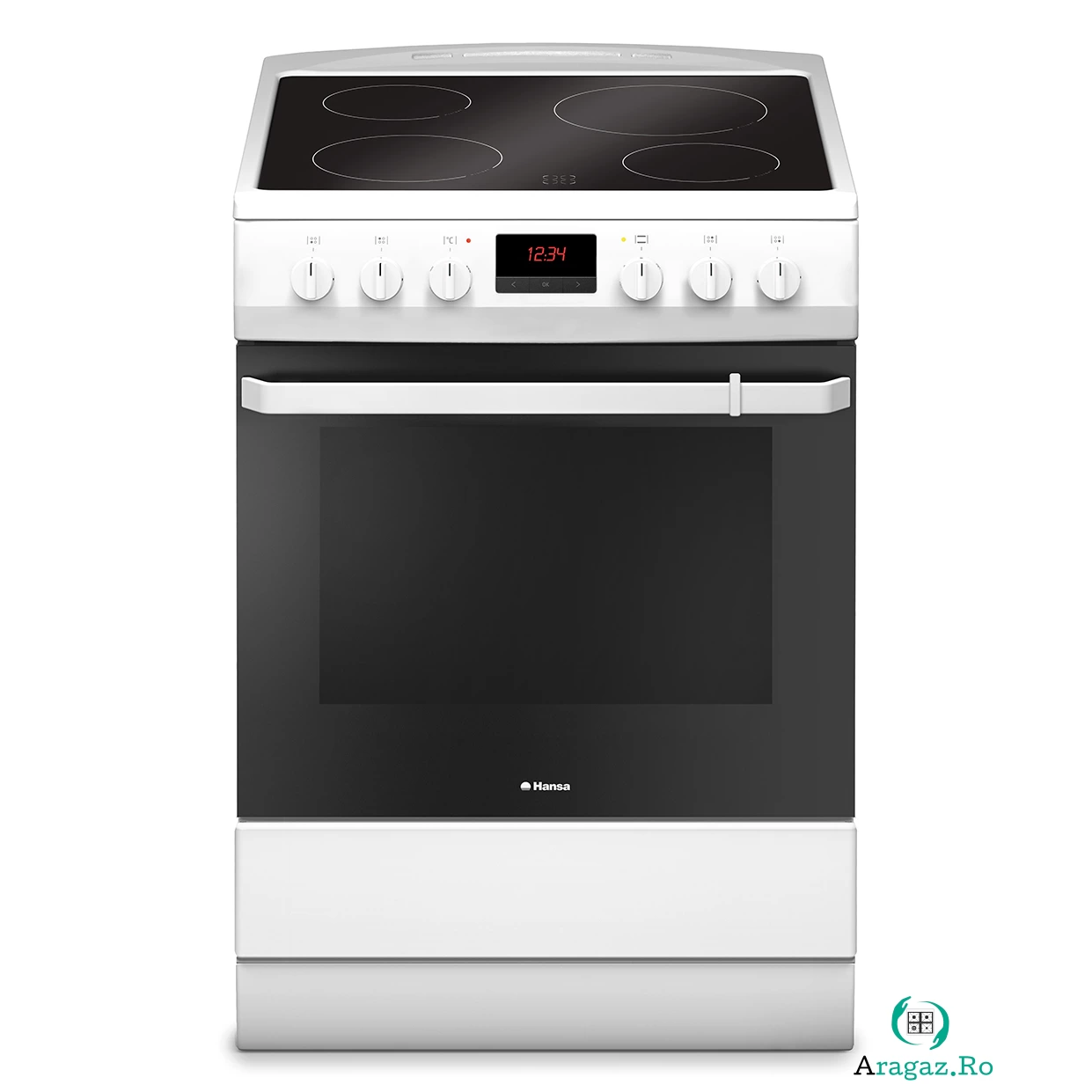 Aragaz electric Hansa FCCW69209, 4 zone gatit, Cuptor electric, Grill, Clasa A la 1,899.99 lei ron
