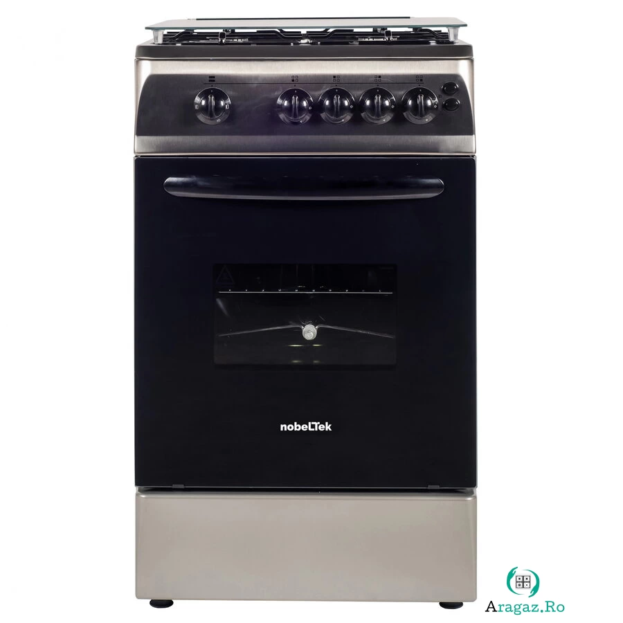 Aragaz NobelTek NLT 5603IX/G1, Gaz, Grill, Rotisor, Aprindere electrica, Iluminare cuptor, 50 x 60 cm, Silver la 1,199.99 lei ron