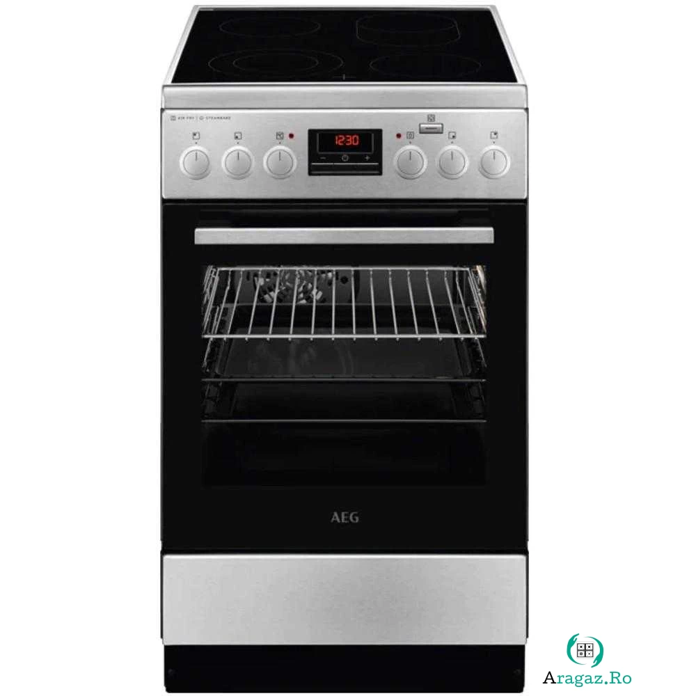Aragaz electric Aeg CCB56481BM, Vitroceramica, Grill, 4 zone de gatit