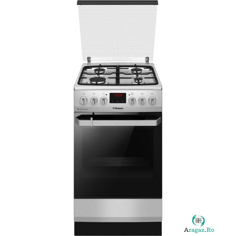 Aragaz mixt Hansa FCMX582509, Cuptor electric, Rotisor, Grill, 4 arzatoare la 1,499.99 lei ron