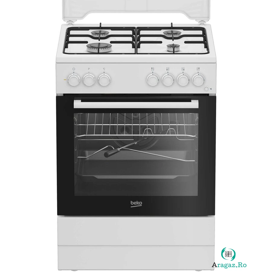 Aragaz Mixt FBST62110DW 4 Arzatoare pe Gaz Aprindere Electrica Cuptor Electric 73L Grill Rotisor Iluminare Cuptor Timer Mecanic Clasa A Alb la 1,519.99 lei ron