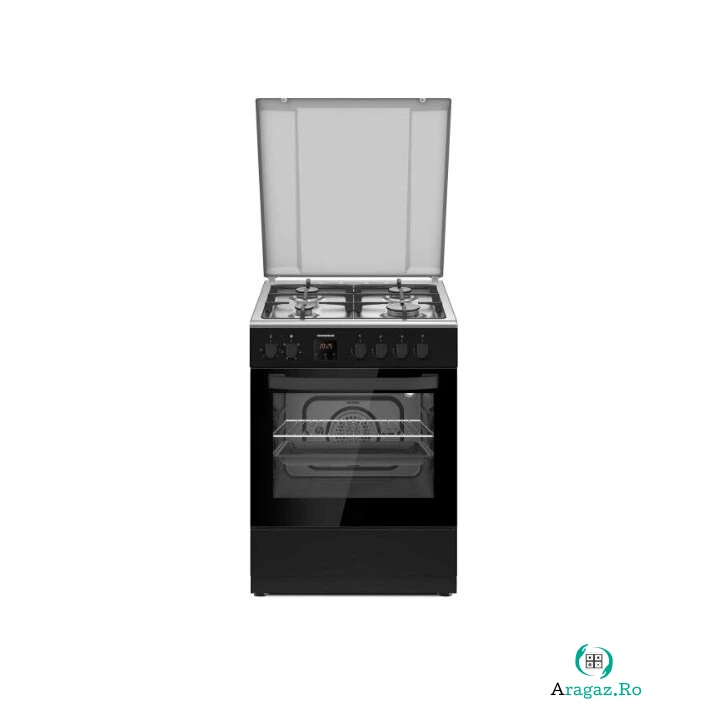 Aragaz Mixt HFSC-S66FDCC-IBK 4 Arzatoare Negru la 1,686.99 lei ron