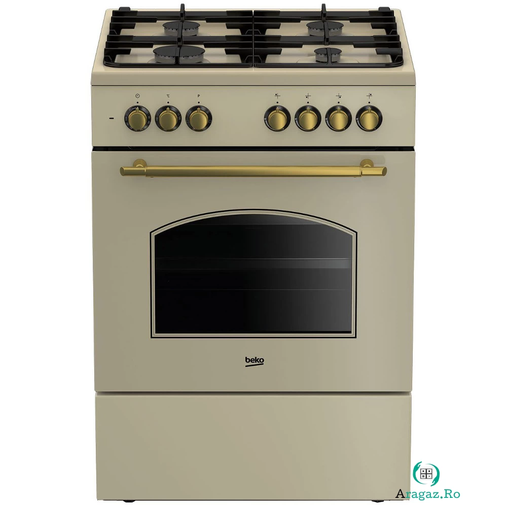 Aragaz mixt Beko FSE62134DCR, Cuptor electric, Grill, 4 arzatoare