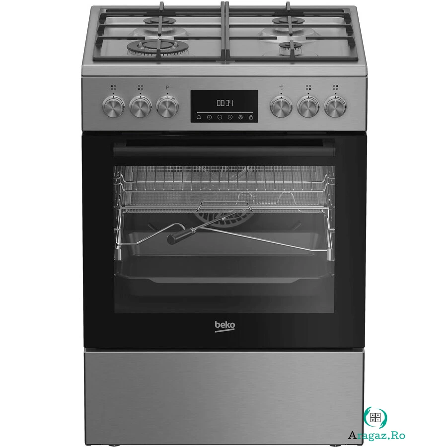Beko Aragaz Beko FBMA61330GXDT, Mixt, 4 arzatoare, High-Efficiency, SteamShine Cleaning, AirFry, Clasa A, 60 cm, Inox la 2,651.99 lei ron