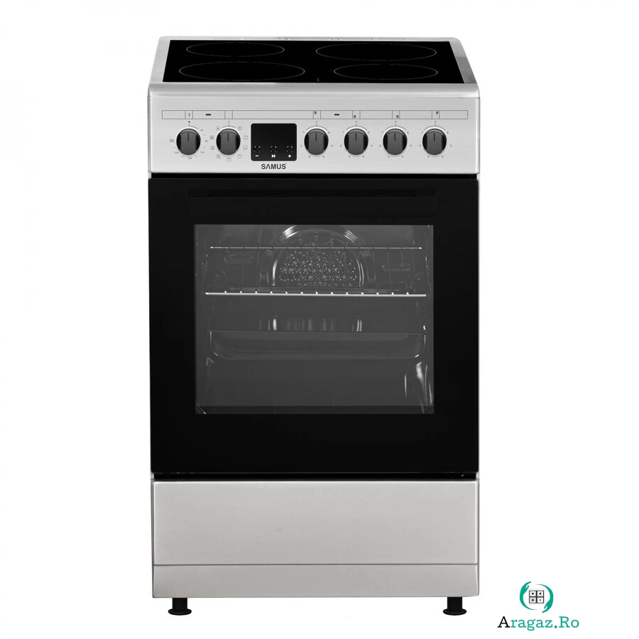 Samus Aragaz Samus SM564VTE, 4 Zone de gatit Vitroceramice, 10 Functii, Full electric, Inox la 1,577.00 lei ron