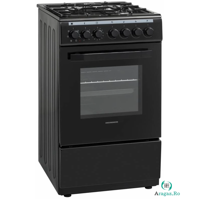 Aragaz HFSC-V60LITGC-BK Mixt 4 arzatoare Black la 1,047.99 lei ron