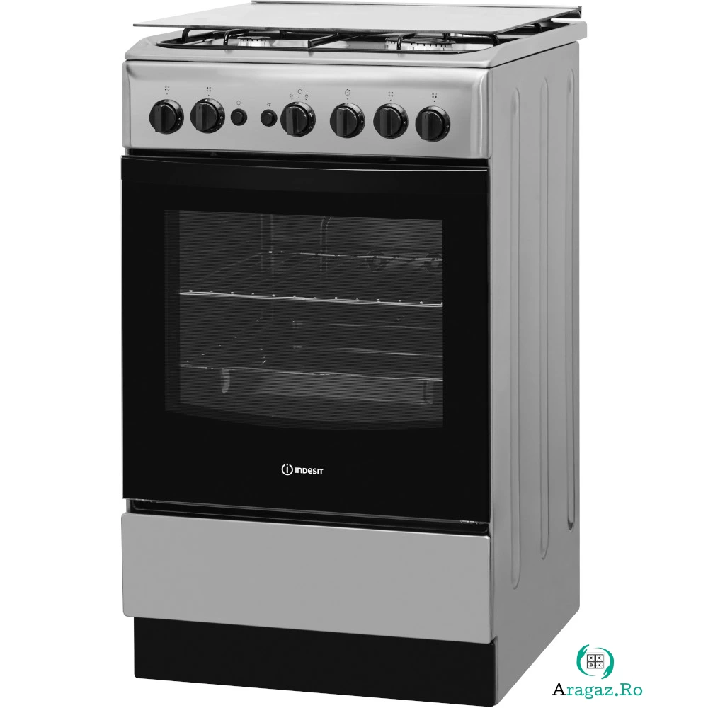 Aragaz Indesit IS5G1PMX/E, 4 arzatoare, Gaz, Aprindere electrica, Timer, Iluminare interioara, Grill, 50 cm, Inox, Clasa A la 1,899.99 lei ron