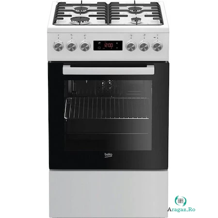Beko Aragaz mixt Beko FSE52320DWD, 4 zone de gatit, aprindere la buton, 55 l, Alb la 1,629.00 lei ron