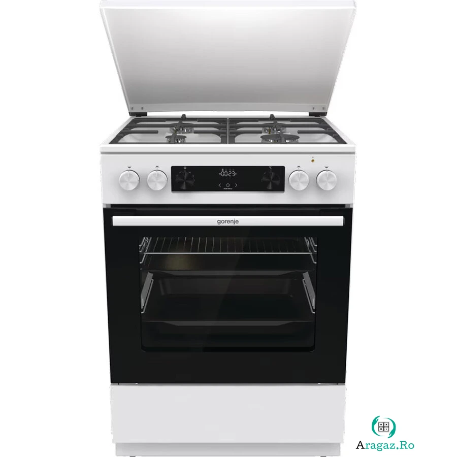 Gorenje Aragaz Gorenje GKS6C71WF, 4 arzatoare, Mixt, Gaz si Electric, L 60 cm, Alb