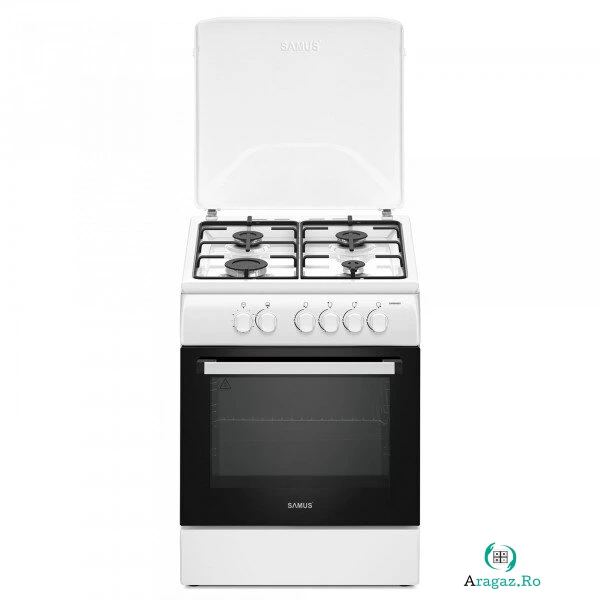Samus Aragaz Samus SM664ABS,4 arzatoare pe gaz,Cuptor pe gaz, Siguranta plita + cuptor