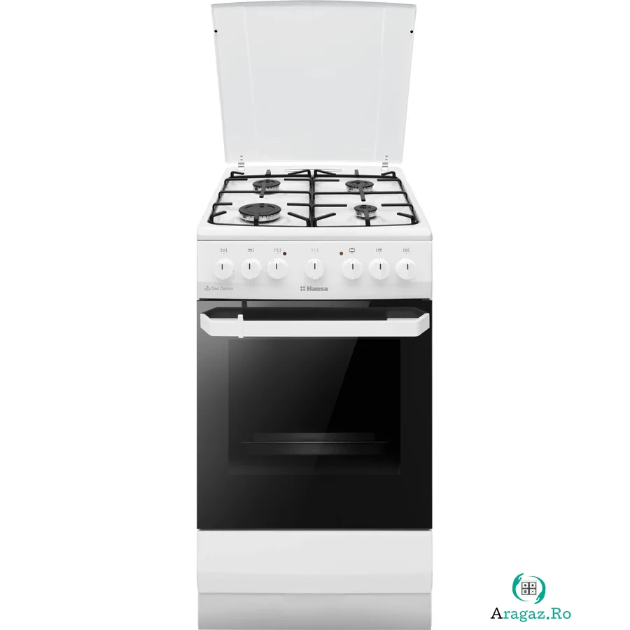 hansa Aragaz Hansa FCMW581009, 4 arzatoare, Mixt, Aprindere electrica, Grill, Clasa A, 50 cm, Alb la 1,612.99 lei ron