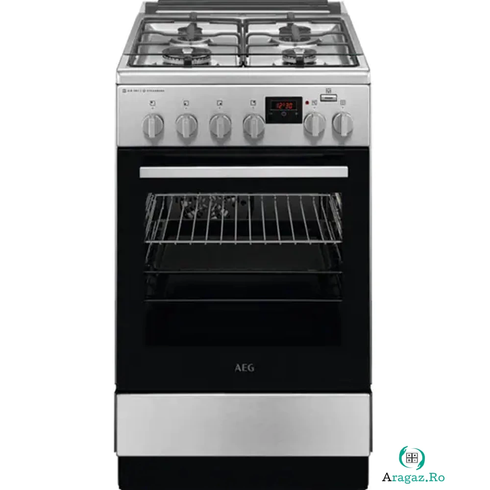 Aragaz mixt Aeg CKB56480BM, Cuptor electric, Grill, 4 arzatoare